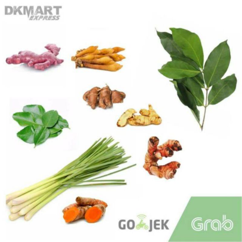 

bumbu dapur - bumbu Pawon - kunci - kunyit - lengkuas - daun salam - daun jeruk serai - kencur -jahe