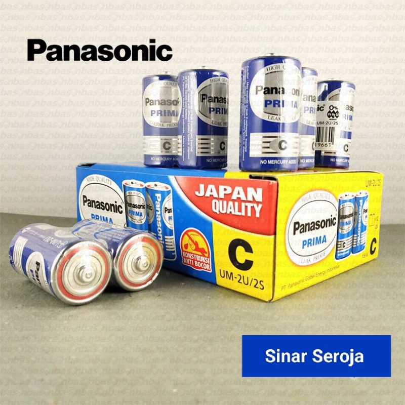 Baterai PANASONIC Size-C ( 1 pack isi 2 Pcs ) Baterai Tanggung / Sedang PRIMA Bagus