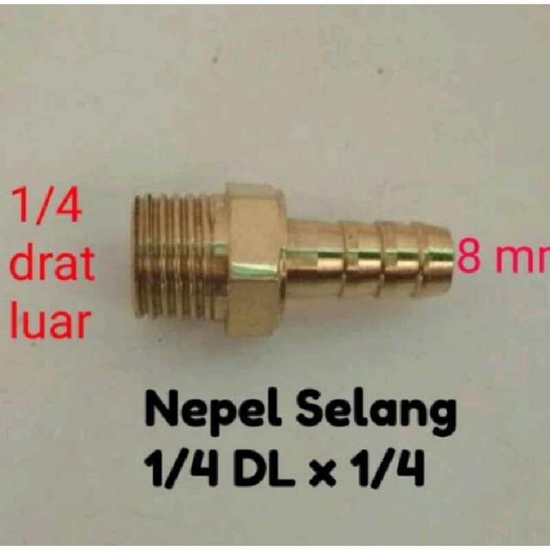 nepel selang drat luar 1/4 x 1/4