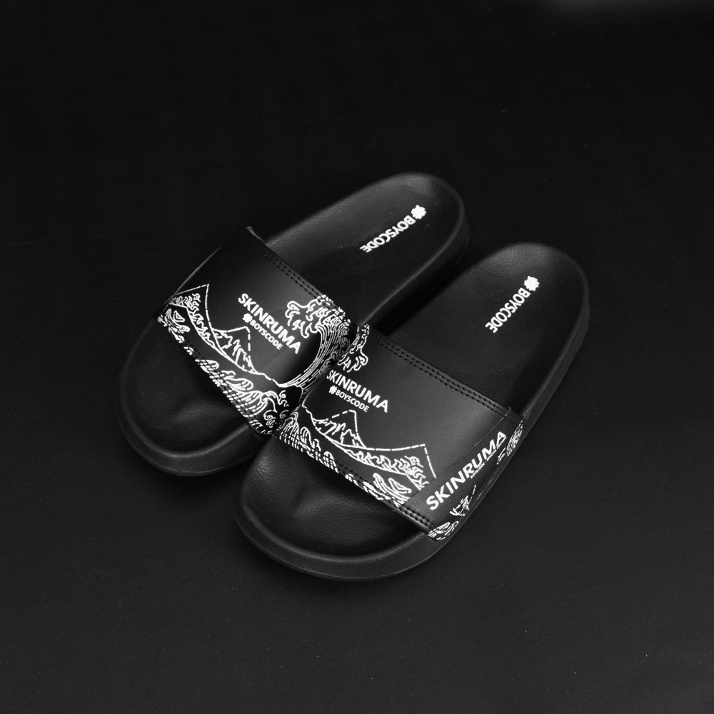 Sendal Selop Pria Wanita Distro Boyscode X Skinruma Japan Wave / Sendal Slip On Pria / Sendal Slide Pria / Sendal Slop Pria