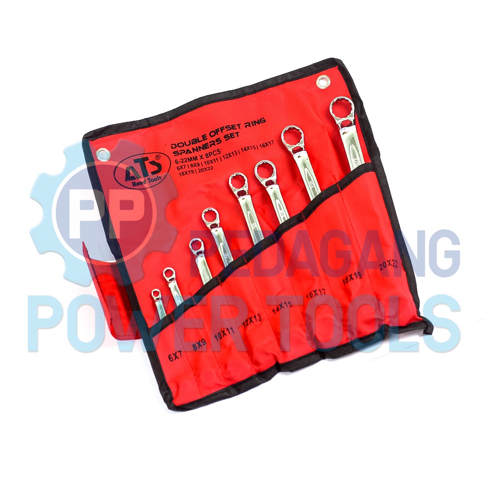 ATS KUNCI RING SET 8 PCS 6-22 MM RENG 8PCS DOUBLE OFFSET RING SPANNER
