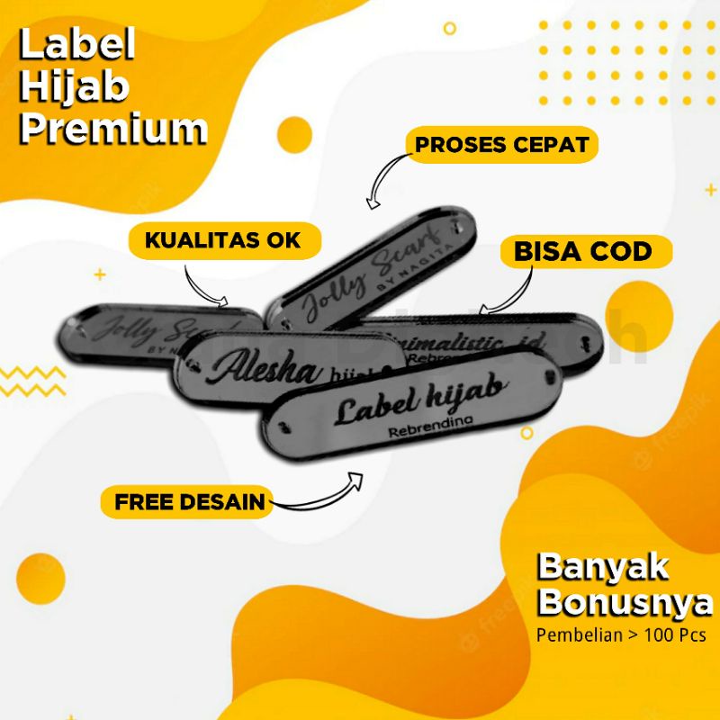 

LABEL HIJAB AKRILIK BLACK | LABEL HIJAB | LABEL JILBAB