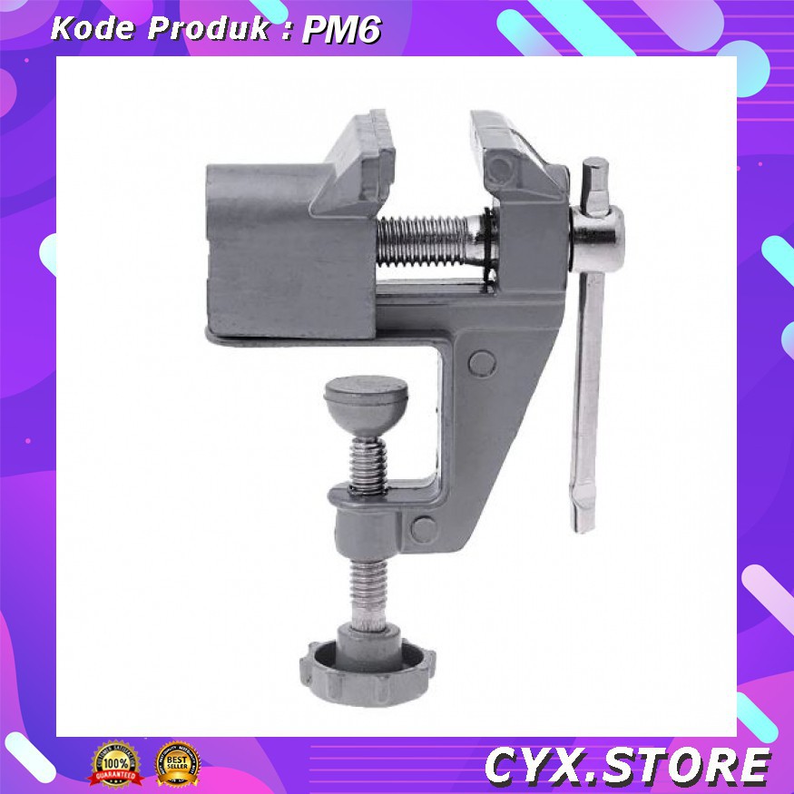 PM6 YTC Vise Clamp Capit Meja Alat Penjepit Kayu 12E8F3 Silver Grab Medan