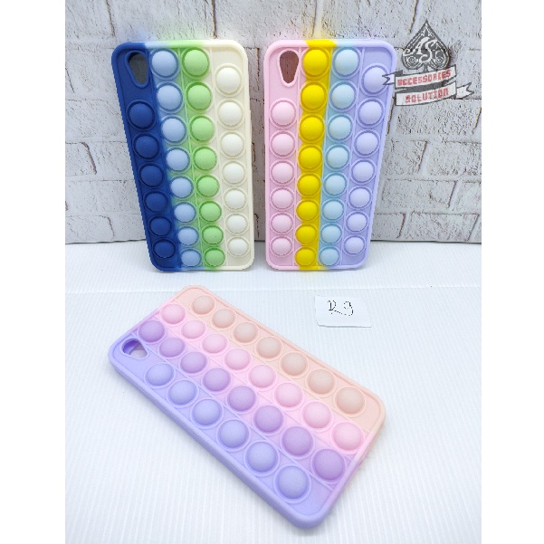 SILICONE CASE POP IT OPPO R9 F1 PLUS - CASE PENGHILANG STRESS PUSH IT BUBBLE CASE RAINBOW