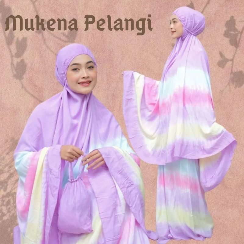 MUKENA BALI JUMBO REMPEL PELANGI DEWASA RAYON ADEM (GESER FOTO)