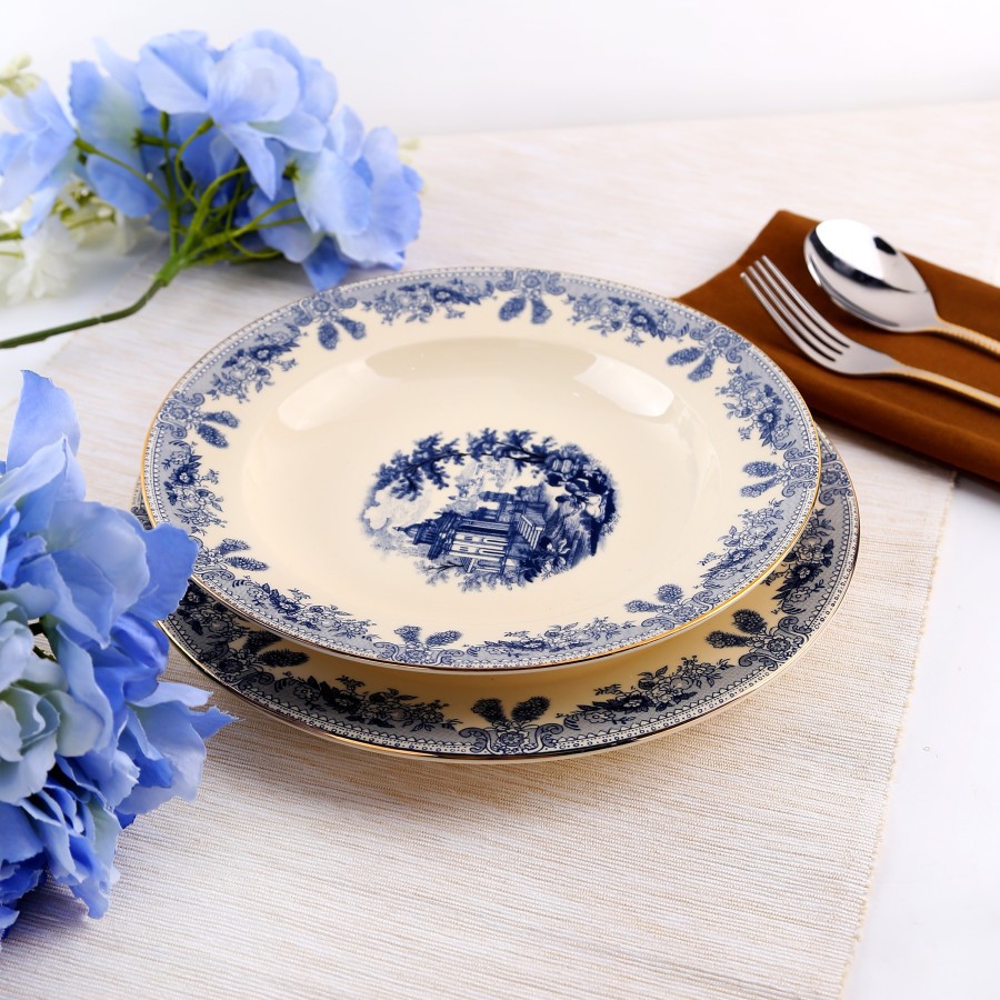 Piring Makan / Piring Sup Cekung Capodimonte Windsor Castle isi 6 pcs