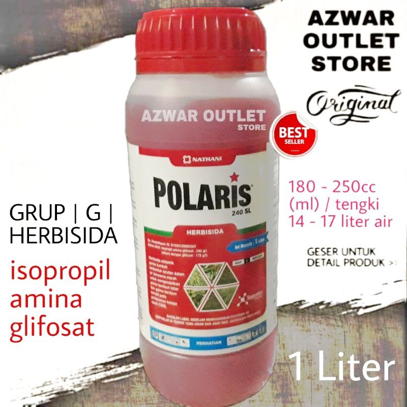 Glifosat Polaris 1 Liter ORIGINAL | Herbisida racun rumput dan tanaman liar