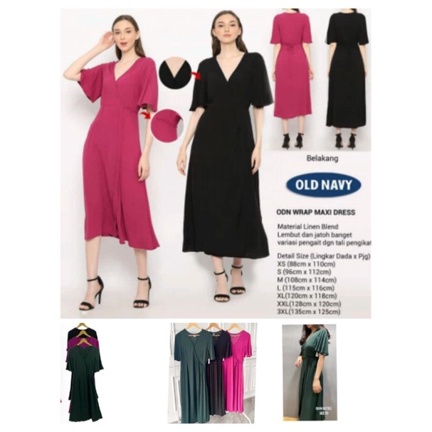 Dress Wanita Old Navy 181 Wrap Maxi Dress Terusan Panjang