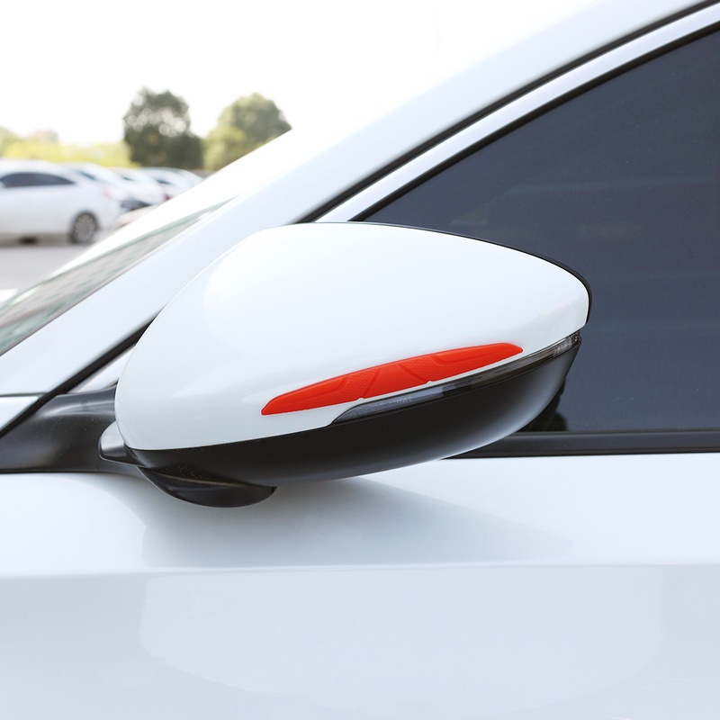 4pcs / Set Stiker Strip Pelindung Pinggiran Pintu / Kaca Spion Mobil Anti Tabrakan