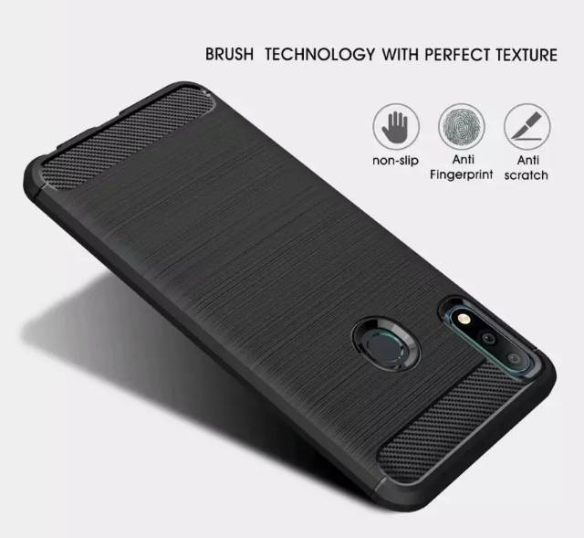 Ipaky Carbon Samsung A20s 6.5 inchi Soft Case Samsung Galaxy A20s A207 Slim Fit Carbon ANTI MELAR