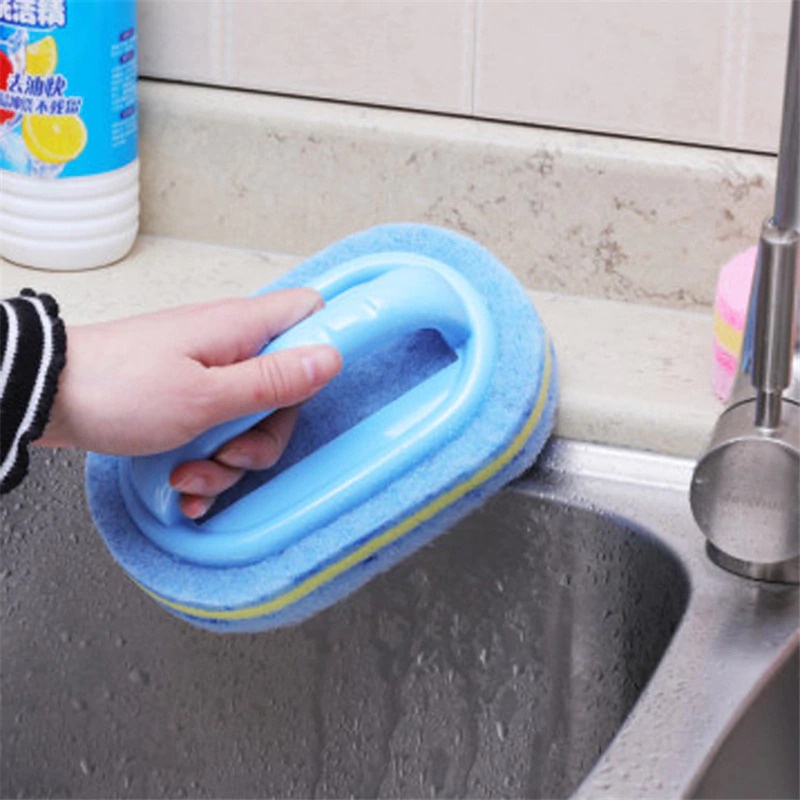 GS8 Strongwell Sikat Pembersih Kamar Mandi WC Dapur Sponge Cleaning Brush - SW024 - Blue