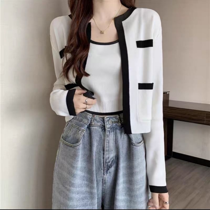 30312 Atasan  Baju  rajut set 2 pcs knit impor import wanita terbaru Baju rajut set 2pcs tangtop dan