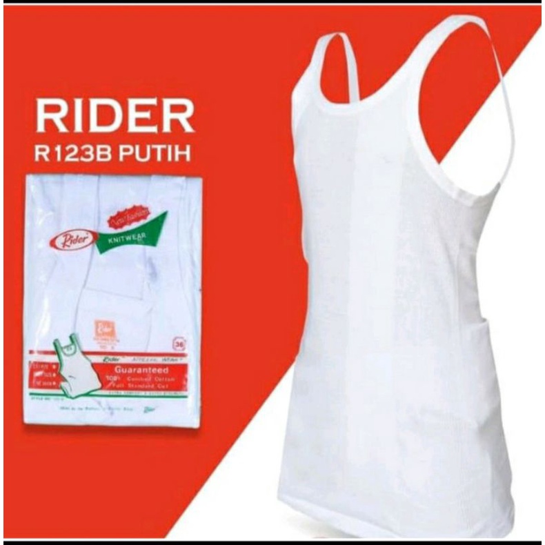 Singlet Rider ORI R 123B putih/Kaos dalam pria/singlet laki-laki/Kaos kutang