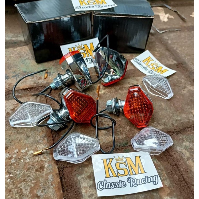 sen diamond besi dobel mika 1set (2biji ) kiri kanan /riting cb diamond besi /sen cb besi diamond /s