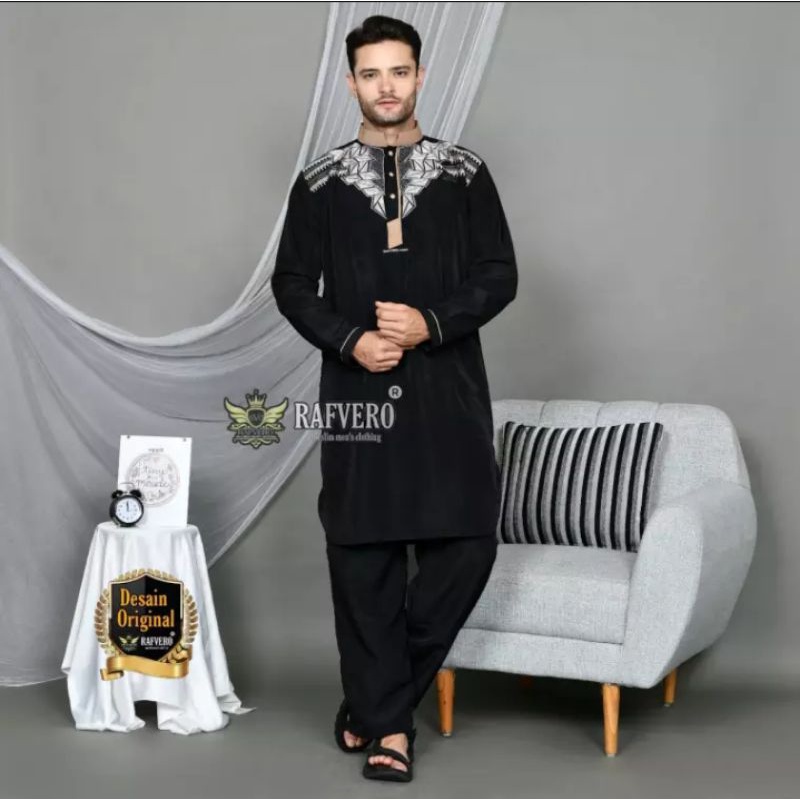 Baju Koko Kurta Pakistan Al Ghazza Satu Set Celana / Baju Koko Dewasa / Baju Muslim Pria /Koko Kurta