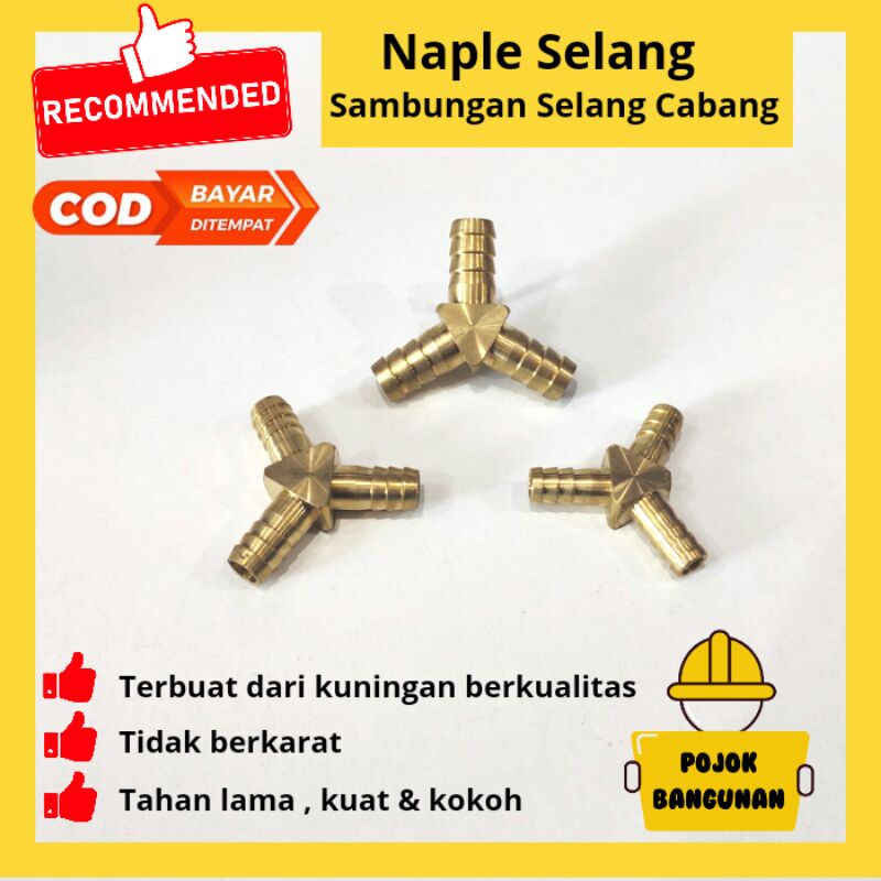 Sambungan Selang Gas Kuningan Y Sambungan Selang Cabang 3 Nepel Kuningan