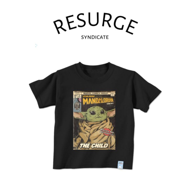 Kaos baju anak MANDALORIAN COMIC STARWARS LEGO umur 1 - 12 tahun hitam/black pria wanita dewasa rema