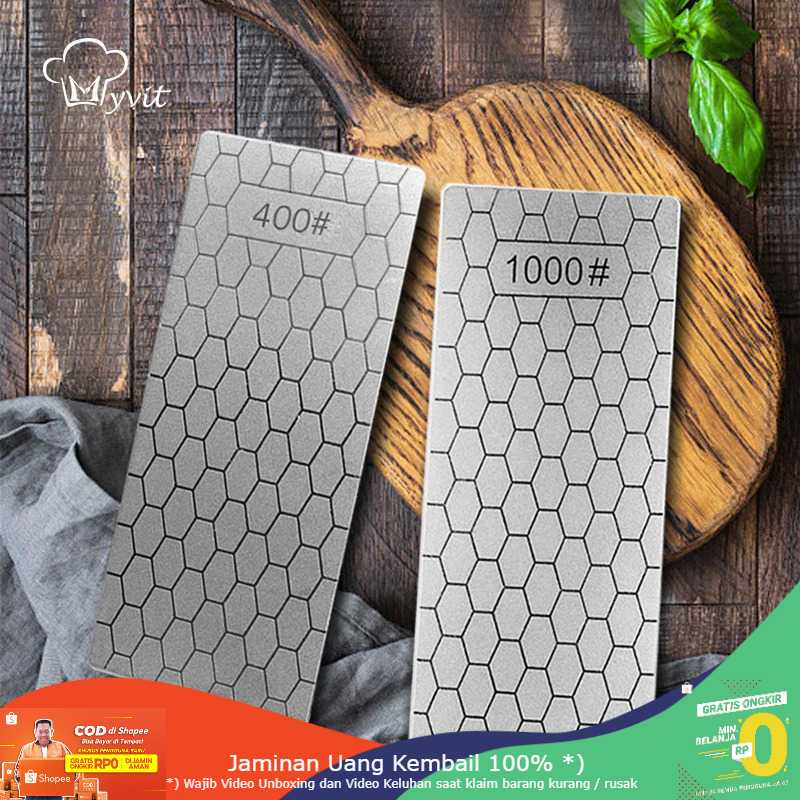 (BISA COD) RVOSTR MYVIT Pengasah Pisau Diamond Honeycomb Double Sided 1000&amp;400 - Wkss-05