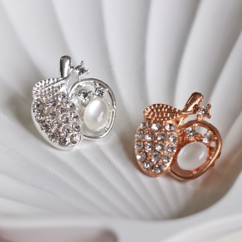 Bros Merak Angsa Pita Kupu Bunga Apel cherry Capung bros Part 2/ Bros Jilbab / Bros Hijab / Bros Dada / Bros Laris / Brooch-SET2pcs MinduApple