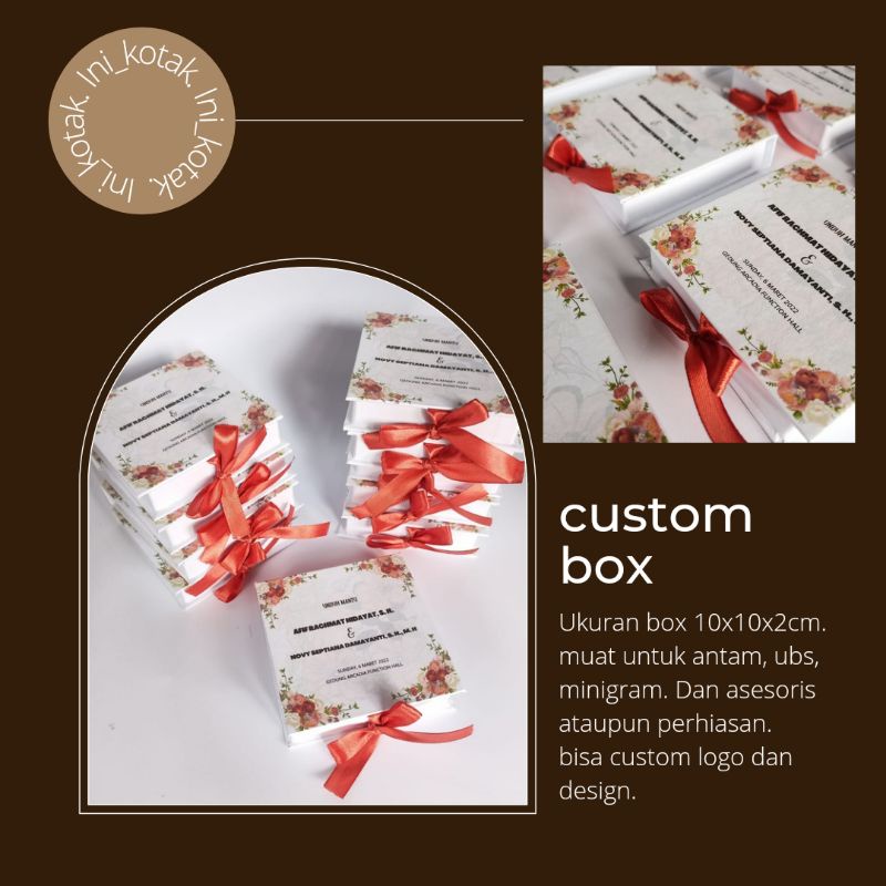 

kotak kado custom box baby born wedding graduation 10x10x2cm