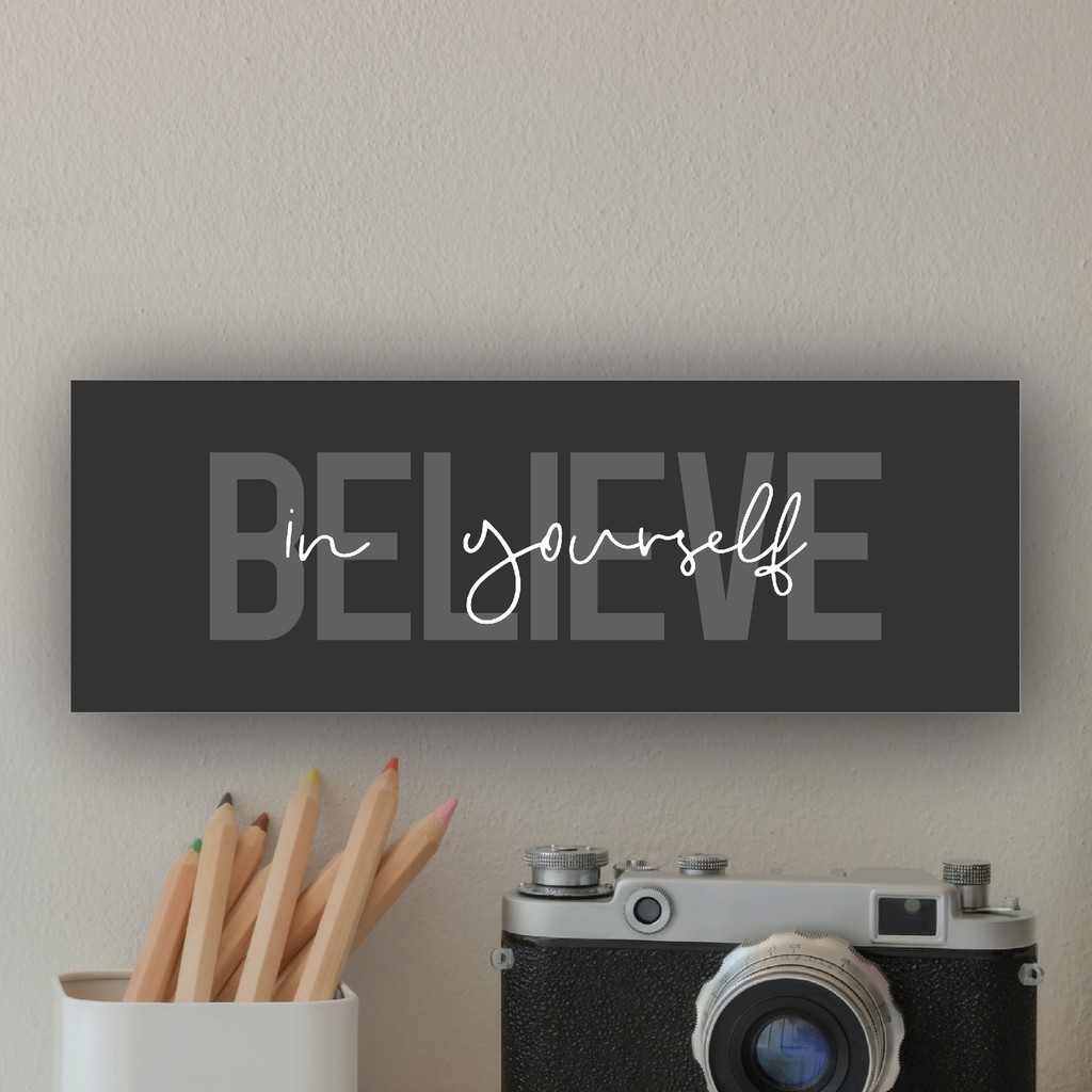  Hiasan Dinding  Minimalis Believe Poster Tipografi  Poster 