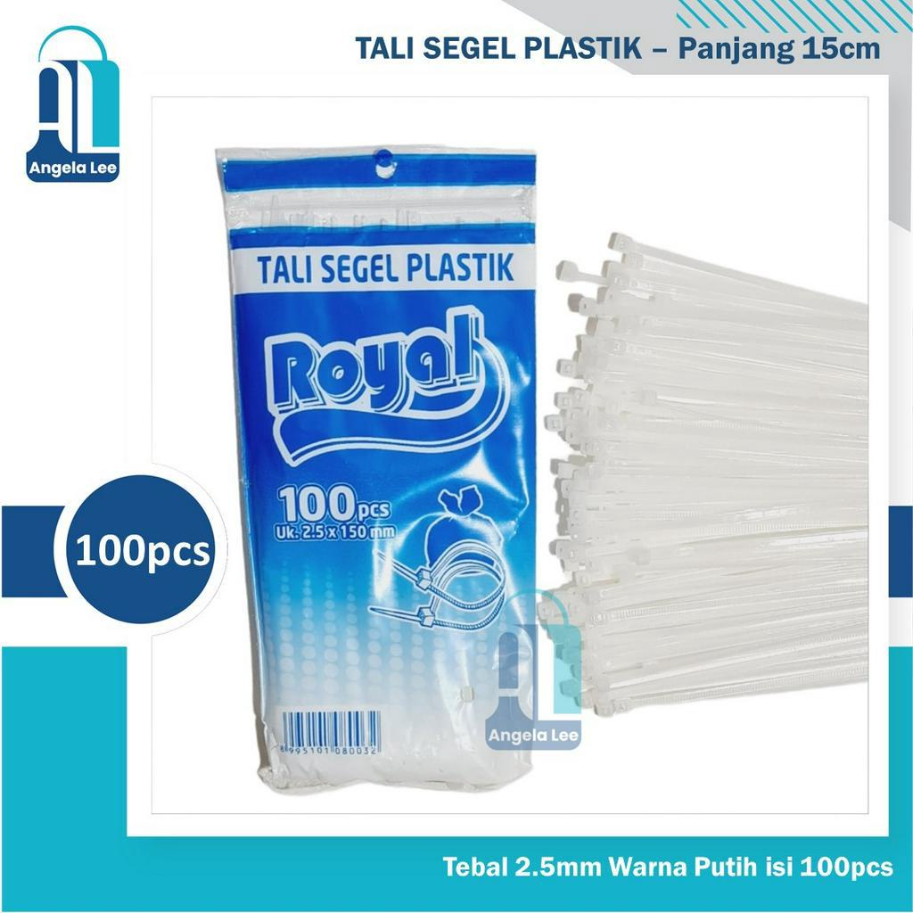 100pcs Tali Segel Plastik Kabel Ties Pengikat Plastik 1x pakai Royal uk.10/15cm