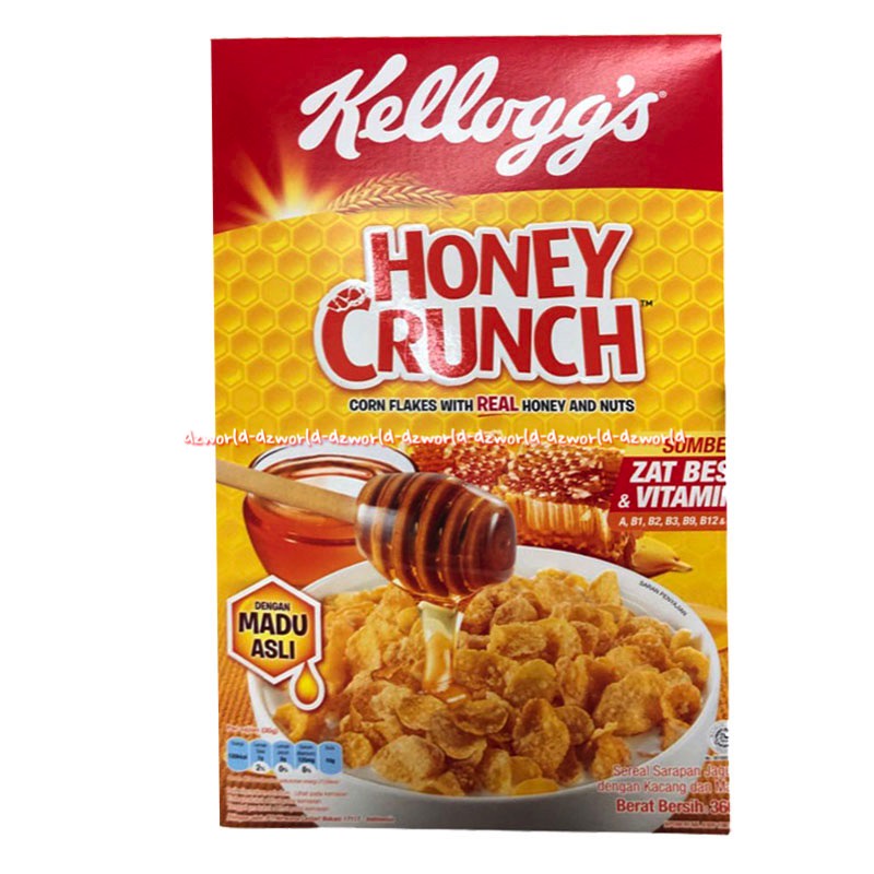 Kellogg's Honey 360gr Crunch Corn Flakes With Real Honey Nuts Sereal Rasa Madu Sereal Kriuk Cereal Crunchy Kelloggs Kelogs Kellogs