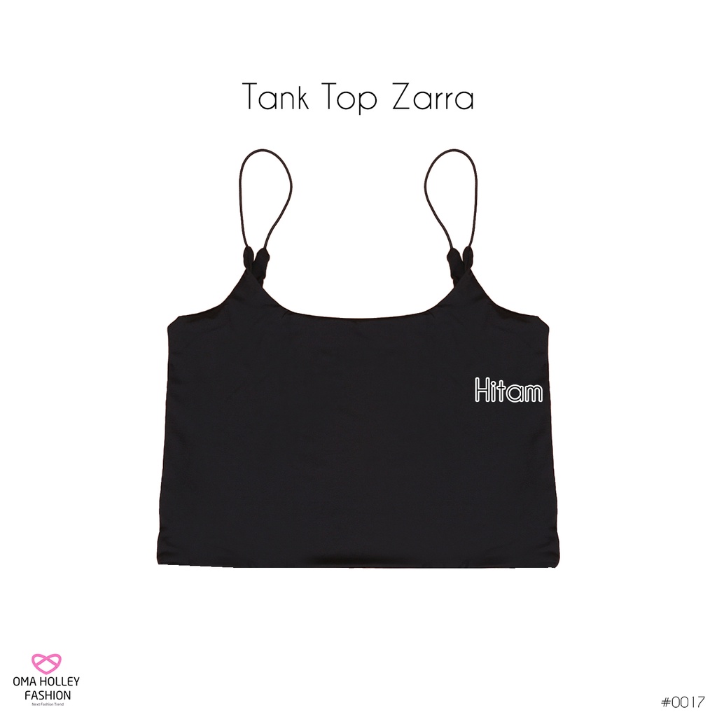 (COD) OH Fashion Zarra Tank top wanita tali spaghetti crop top #0017-Hitam