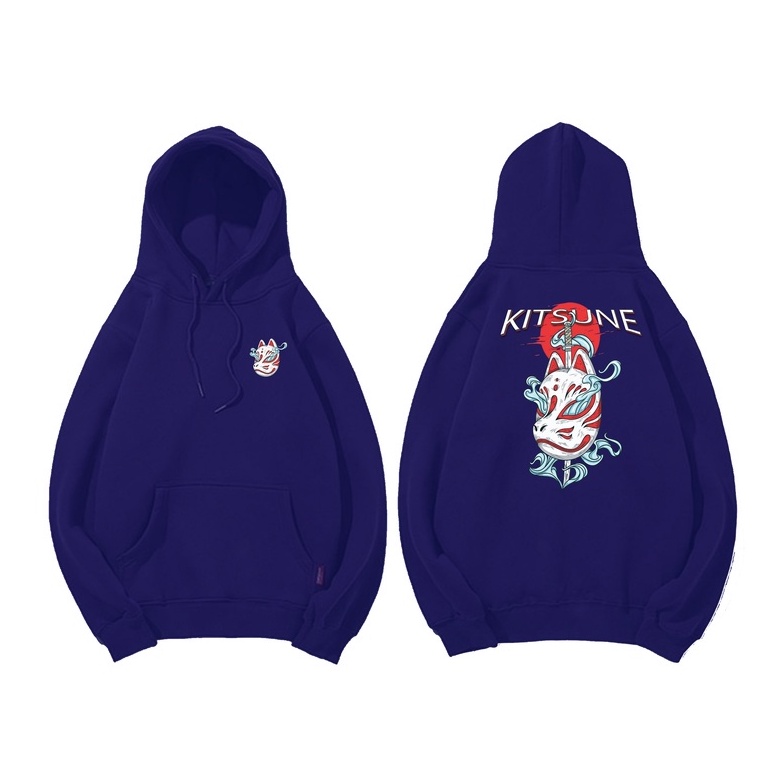 Hoodie Kitsune Sweater Pria Fleece Size M - XXL