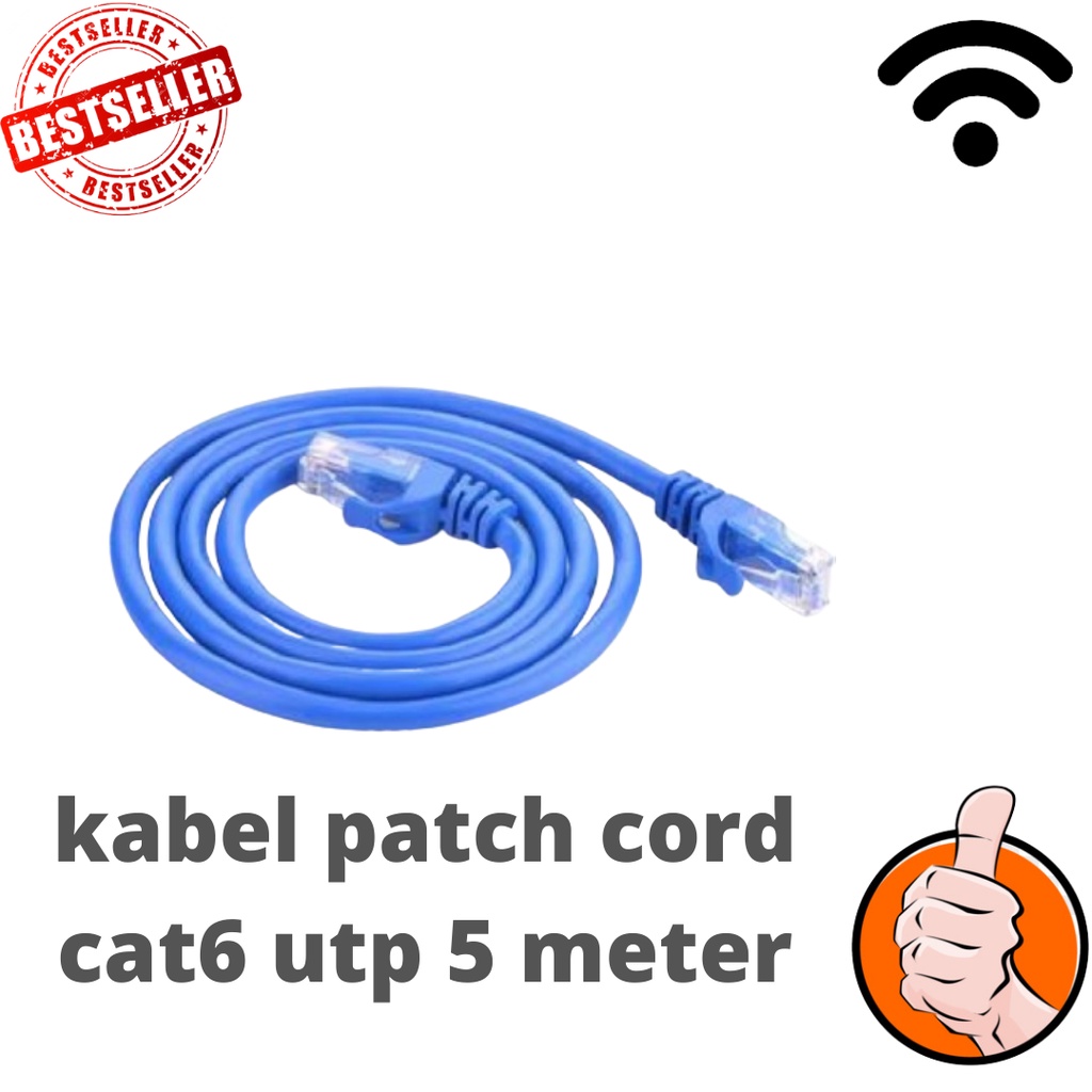 KABEL PATCHCORD UTP BIRU 5 METER CAT6