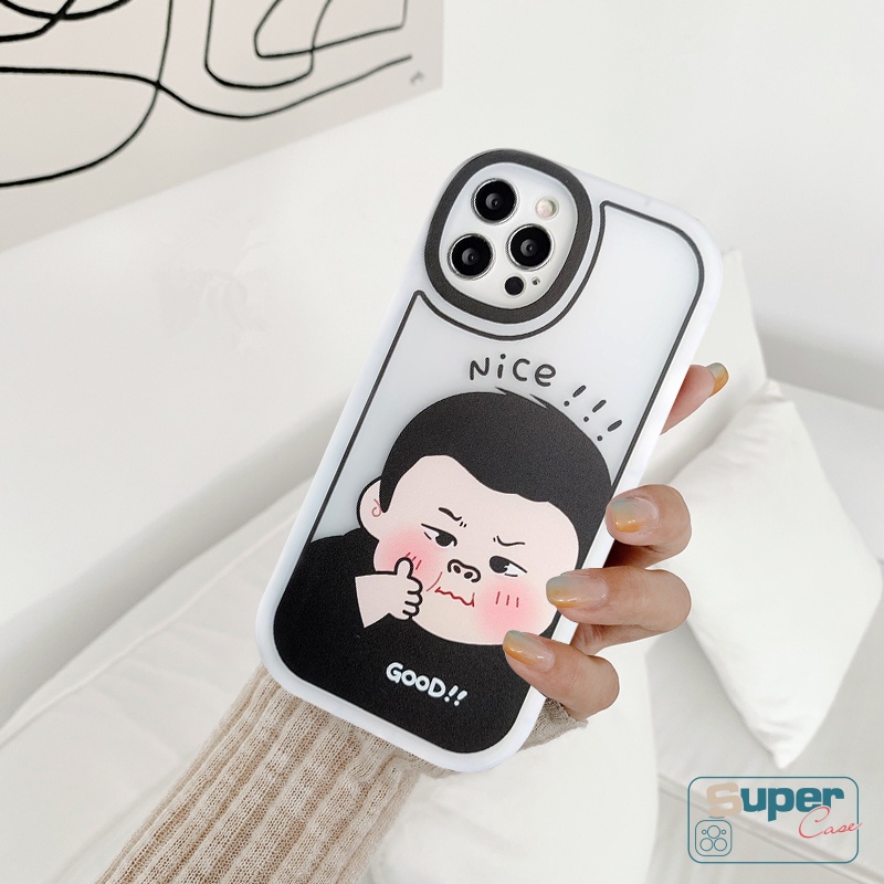 IPHONE Couple Kartun Soft Tpu Phone Case Kompatibel Untuk Iphone14 11 13 12 Pro Max 6s 6plus7 8 Plus XS Max X XR SE 2020sarung Belakang Shockproof Anak Laki-Laki Dan Perempuan Lucu