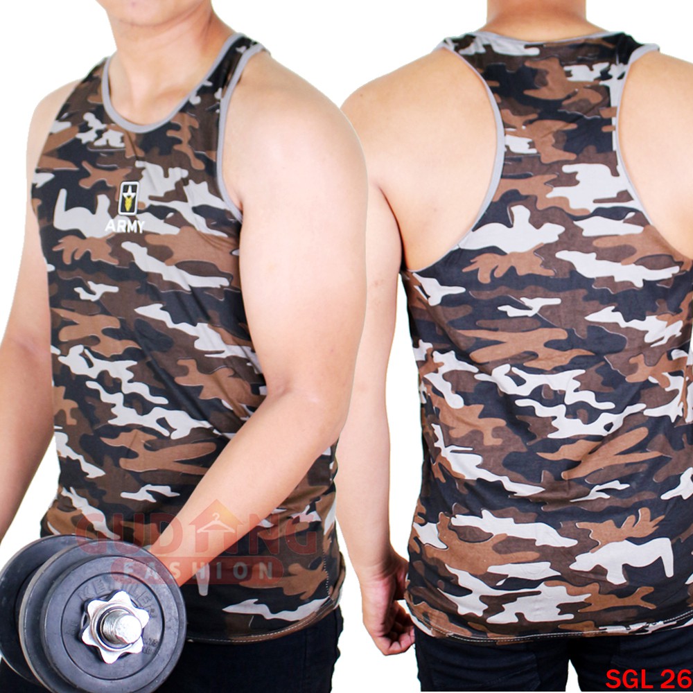 Kaos Singlet Loreng Army - SGL 26