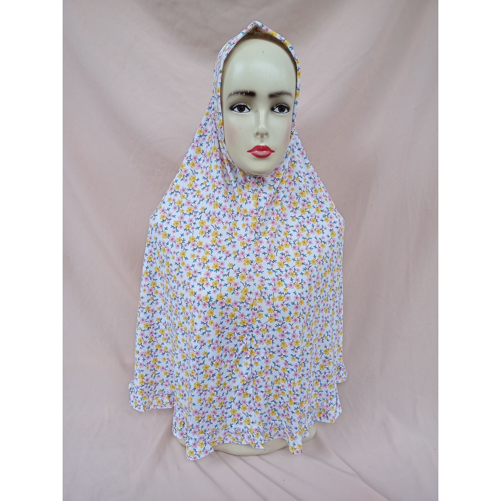 Kerudung bergo hijab jilbab instan rempel XL motif bunga kecil