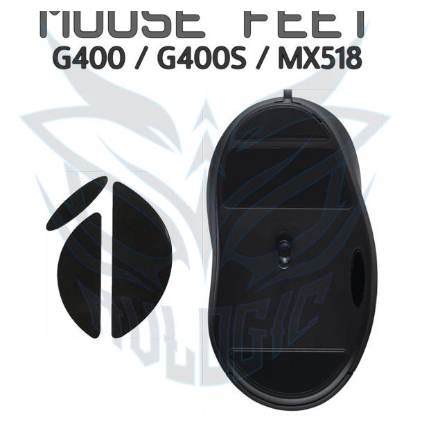 ♕ Mouse Feet Glide Logitech G400 / G400S / MX518 - G400 / G400S, Hitam ♔