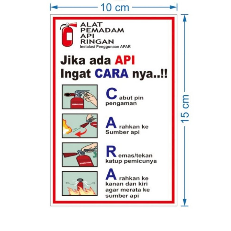 Jual STIKER CARA ALAT PEMADAM API RINGAN APAR | Shopee Indonesia