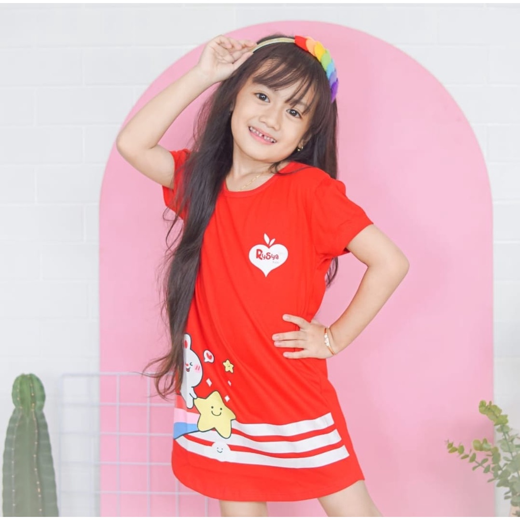 Baju Anak Perempuan - Tunik Anak - Baju Tangan Pendek Anak - Dress Anak - Joyashuz