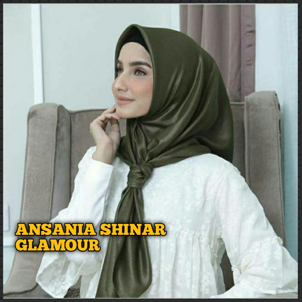 ANSANIA Hijab Shinar Segi Empat Glamour Original/Hijab Shinar Glamour Original Jilbab Segi Empat - B