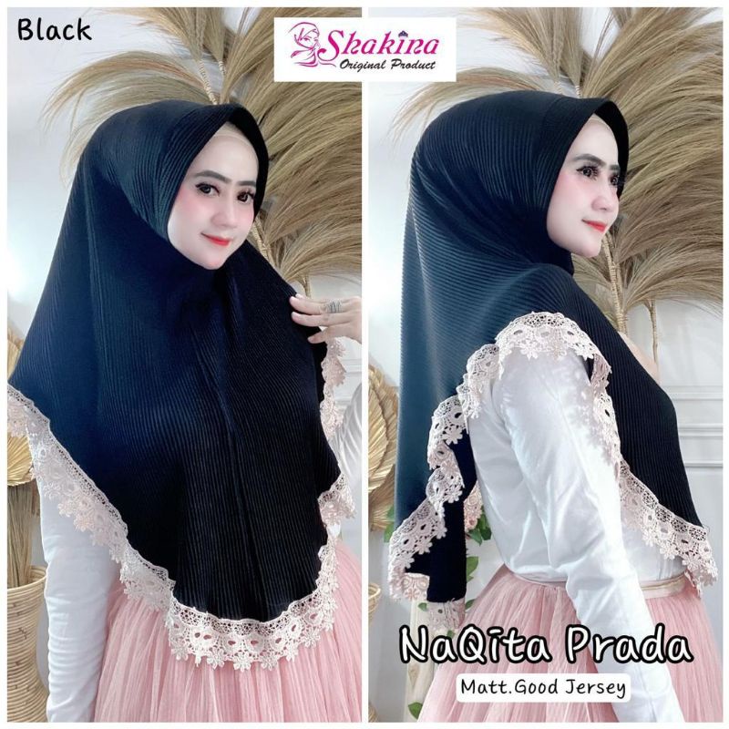 Jilbab Khimar Instan Naqita Prada Ori Shakina-Black