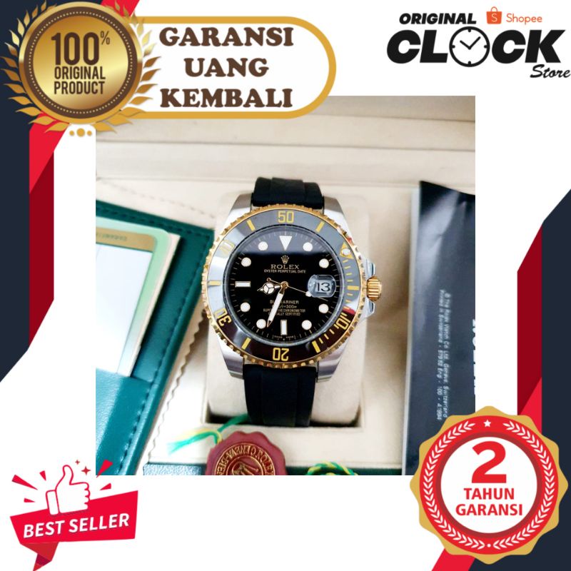 JAM TANGAN PRIA WANITA | RANTAI | KULIT | KARET | MURAH | - pria rolex submariner super automatic st