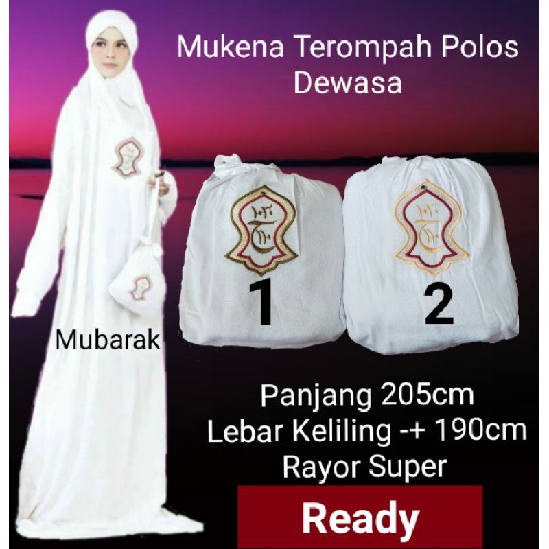 MUKENA TERUSAN TEROMPAH PUTIH HADRAMAUT