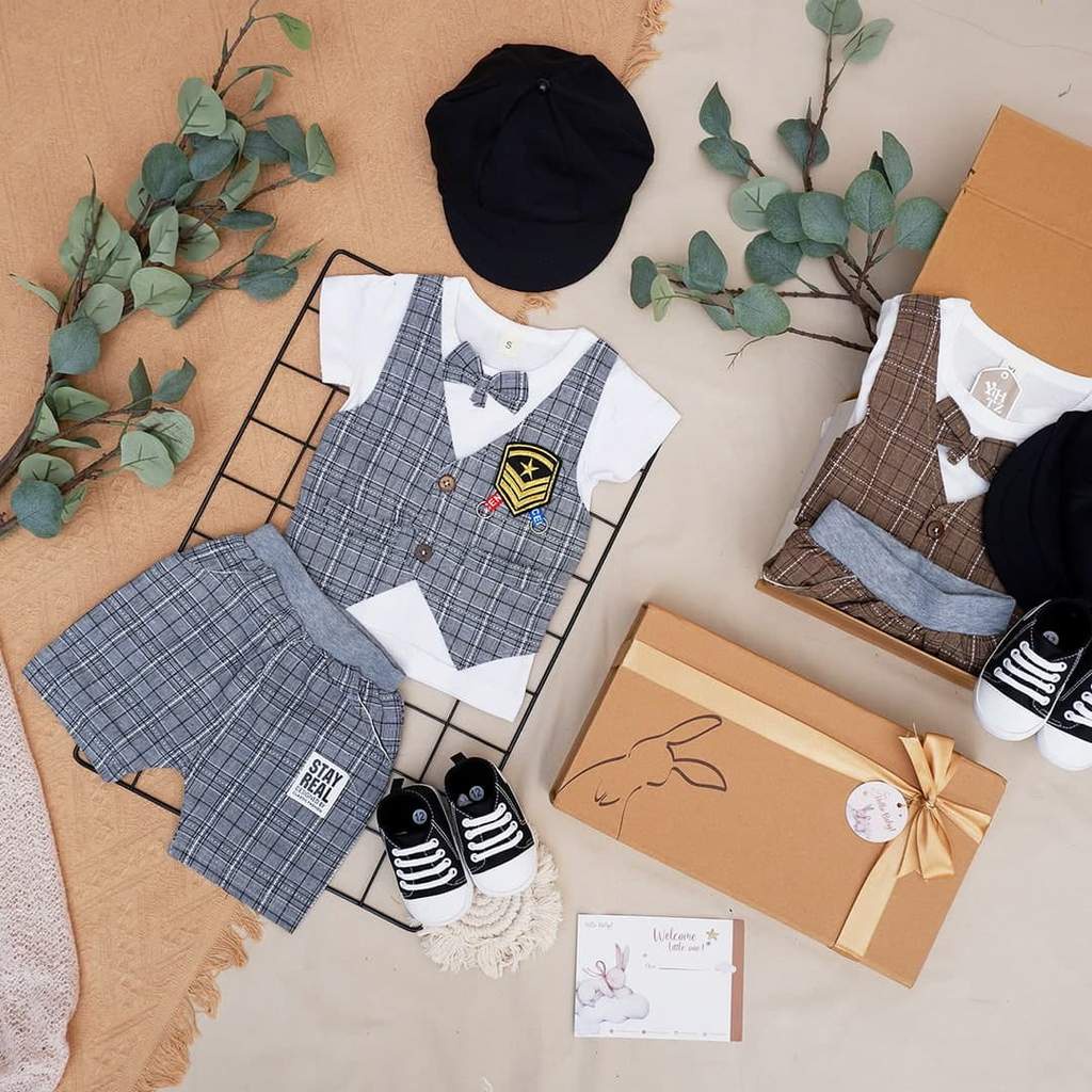 LIO036 Boys Baby Hampers 0-12 months/ Hampers bayi newborn/ Kado bayi/ baby boys gift set-Barret Grey