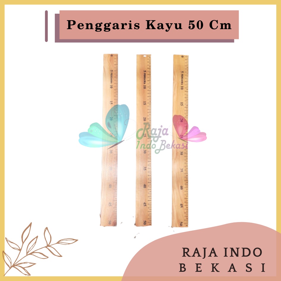 Penggaris Kayu 50 Cm Panjang 0.5 M Penggaris Kayu Siku Segitiga Tebal Panjang 1 Meter 100 Cm 200cm