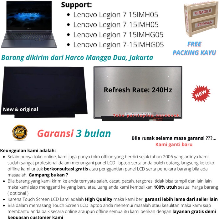 LCD laptop Lenovo Legion 7 15IMH05 new original high quality