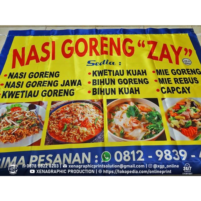 Sablon Spanduk Kain Pecel Lele Ayam Paling Murah Tanpa Minimum Order