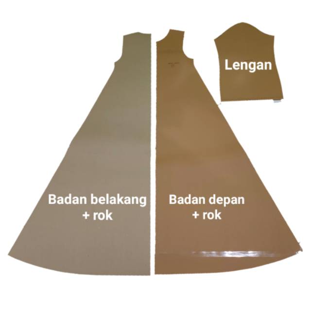 Pola Gamis Umbrella Dewasa Terusan