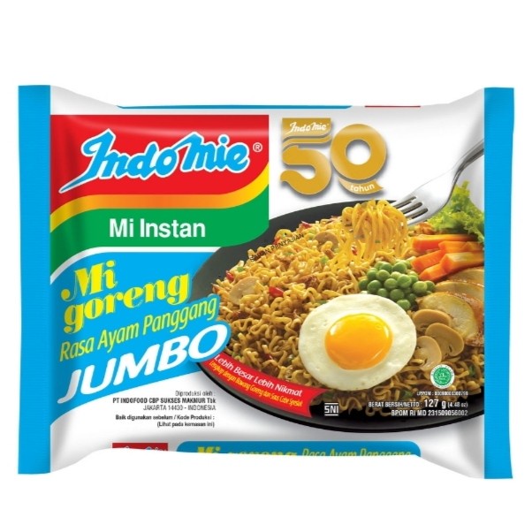 

Indomie mi instan goreng jumbo ayam panggang 127 gr
