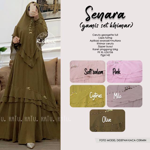 Senara gamis + khimar ori Ratu