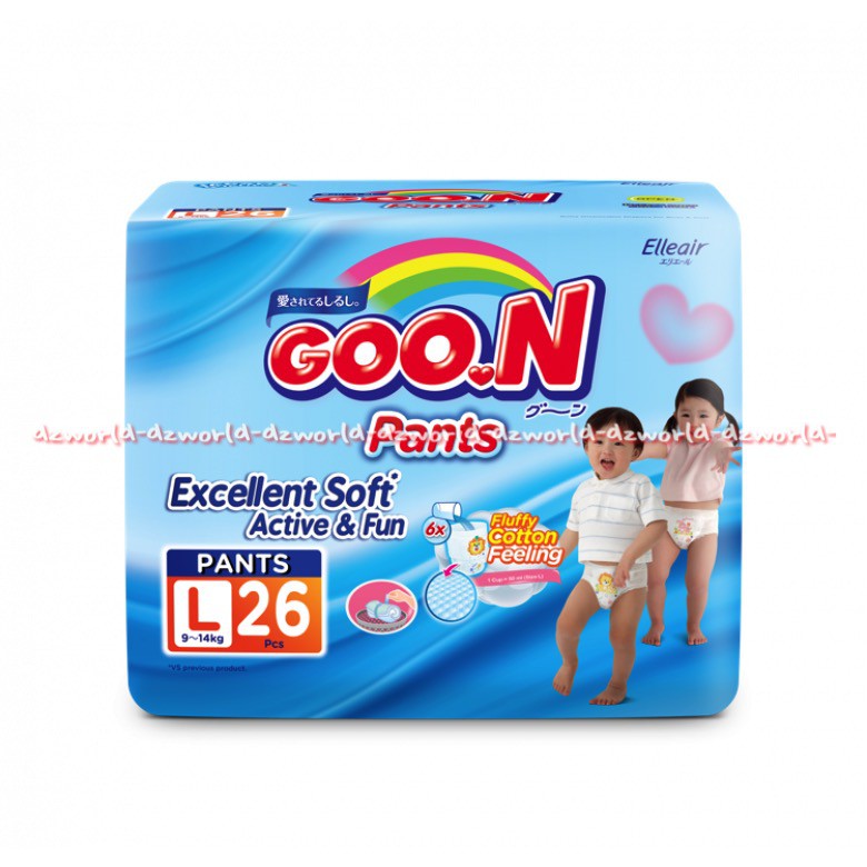 Goon Excellent Dry L 26 Diapers celana Popok celana daya serap cepat Goo.n L26