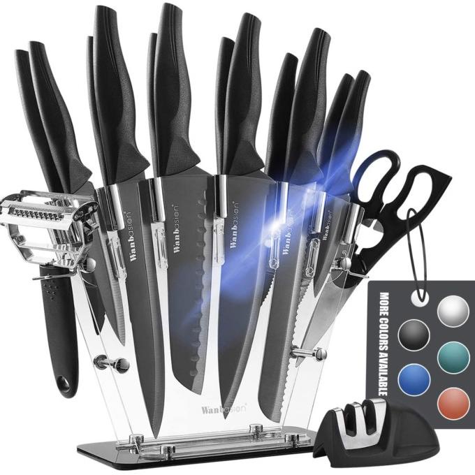 

Black 16 Pieces Kitchen Knife Professional Chef Kitchen Knife Set Hildawatimore
