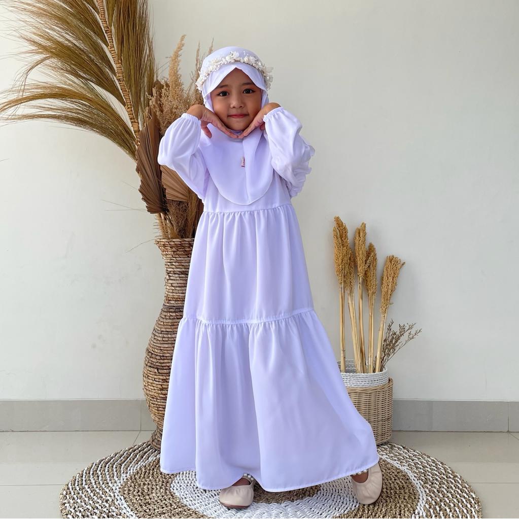 Baju Gamis Anak Set Putih manasik